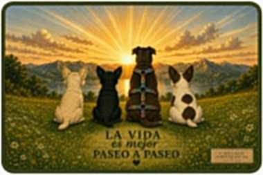 Manta Atardecer: perros contemplando la puesta de sol entre montañas